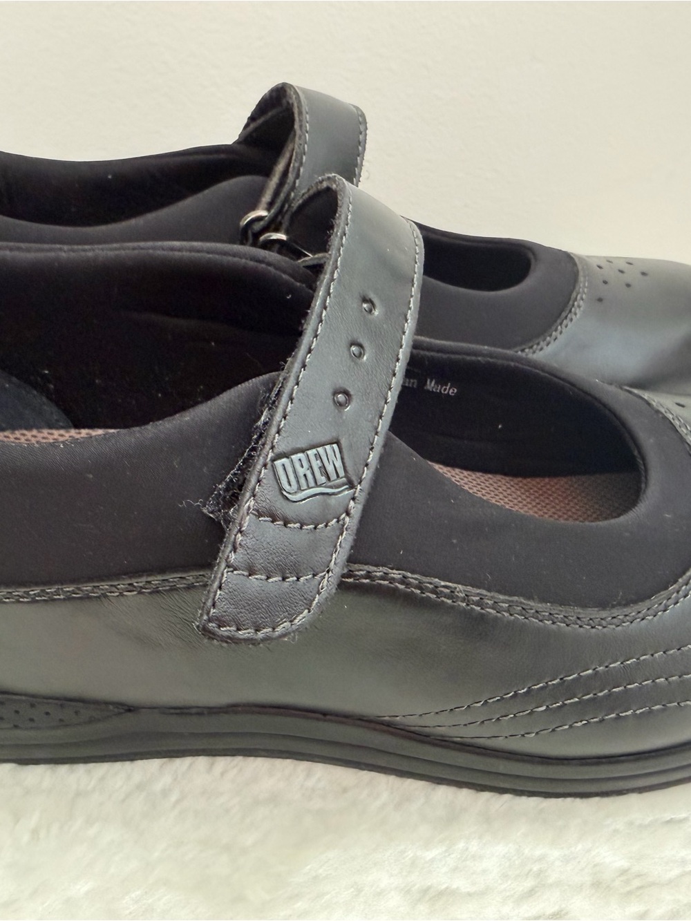 DREW Black Leather Rosemary Mary Jane Comfort Sneaker Shoes - Size 7.5 - EUC - Picture 7 of 8